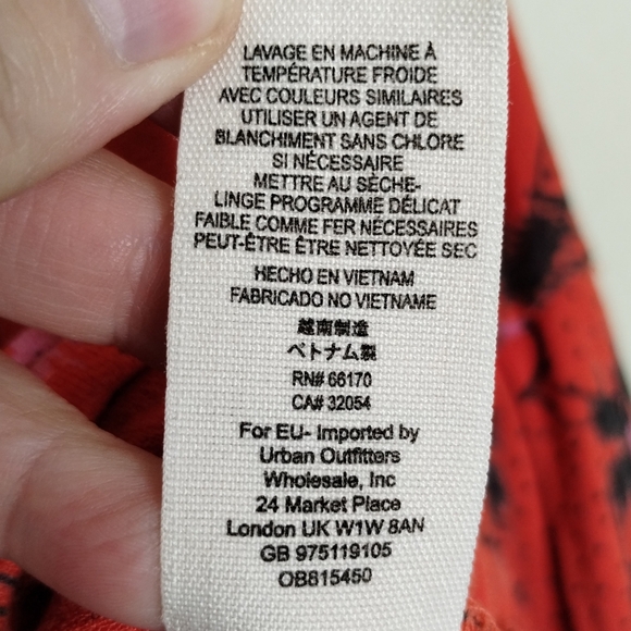 Free People Last Time Orange Print Surplice Bell Sleeve Crop Top Size Medium - Picture 8 of 8